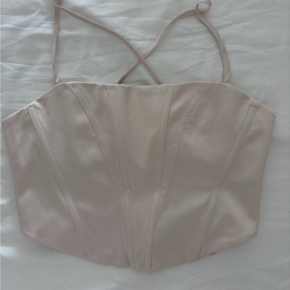 Garage Beige Corset Top